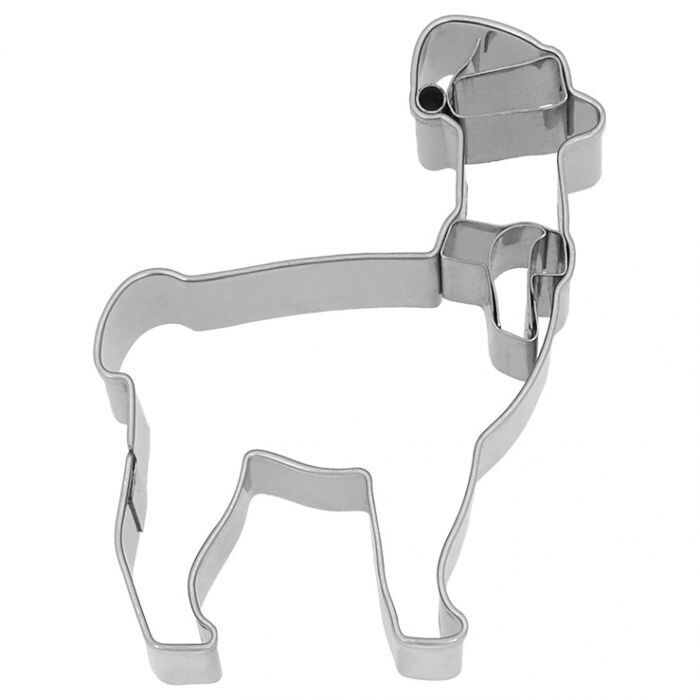 Ausstechform Weihnachts Lama 9 cm Edelstahl mit Prägung – Plätzchenform Weihnachten Backzubehör ??