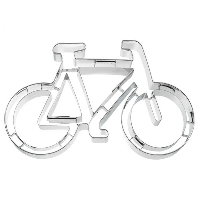 Ausstechform Fahrrad 11 cm Edelstahl mit Prägung – Plätzchenform Backzubehör ?