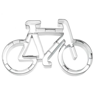 Ausstechform Fahrrad 11 cm Edelstahl mit Prägung – Plätzchenform Backzubehör ?