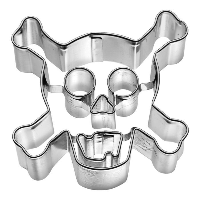 Plätzchen-Ausstechform Totenkopf 7 cm aus Edelstahl mit Innenprägung – gruselige Keksform für Halloween & kreative Backideen ?