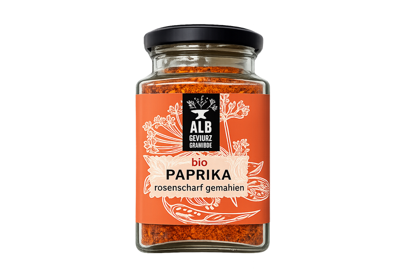Bio-Paprika rosenscharf gemahlen Glas 90g