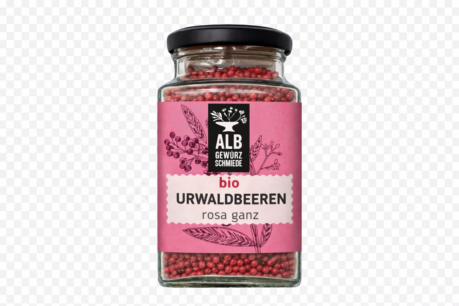 Bio-Urwaldbeere ganz, rosa Beere Glas 60g
