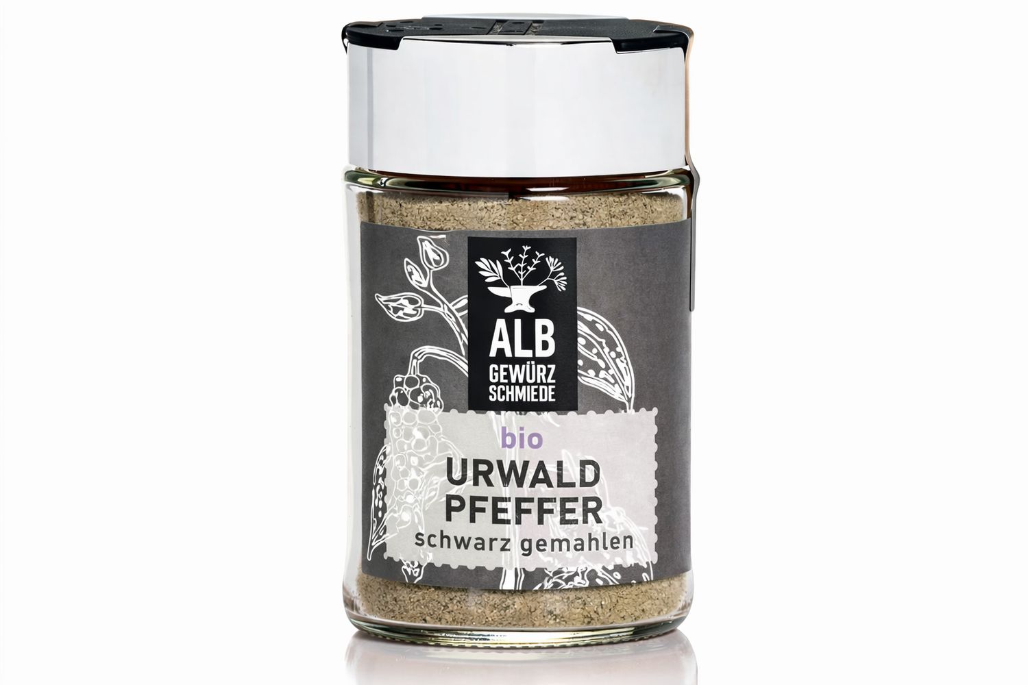 Bio-Urwaldpfeffer gemahlen schwarz Streuer 50g