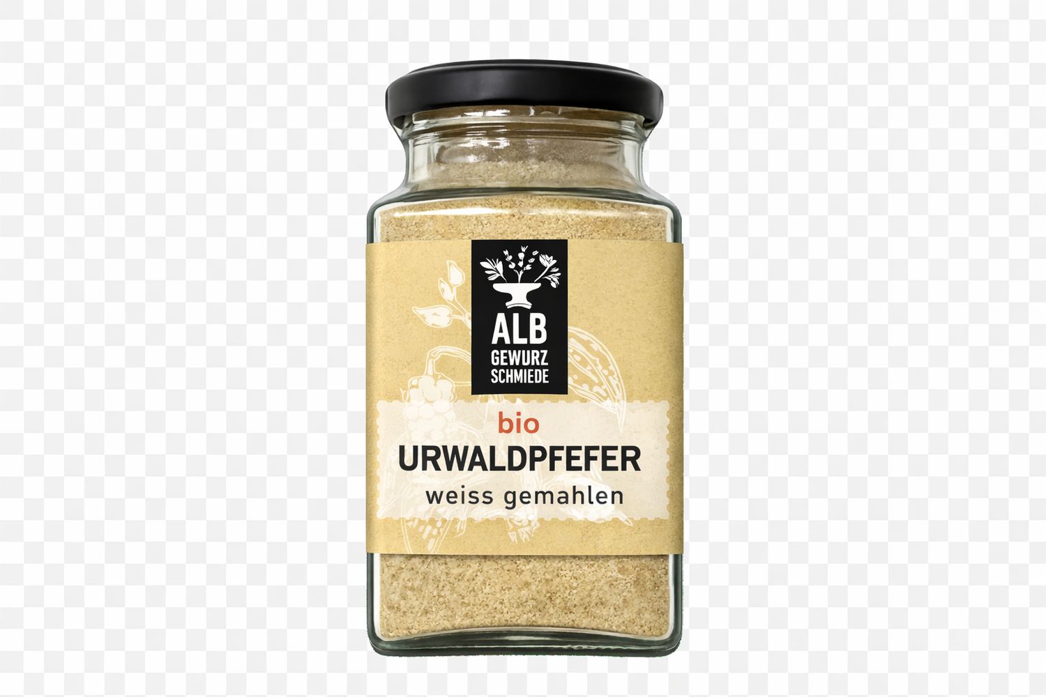 Bio-Urwaldpfeffer gemahlen weiss Glas 90g