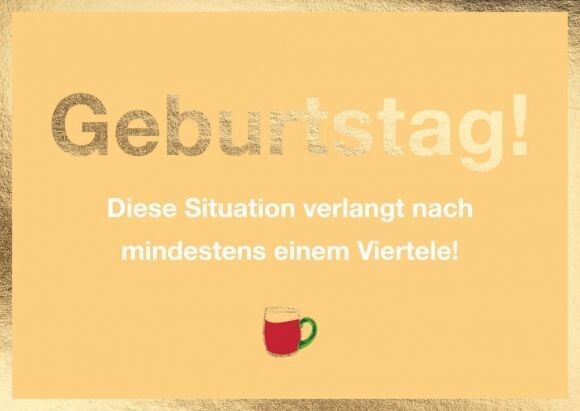 Postkarte  "Geburtstag >> VIERTELE"