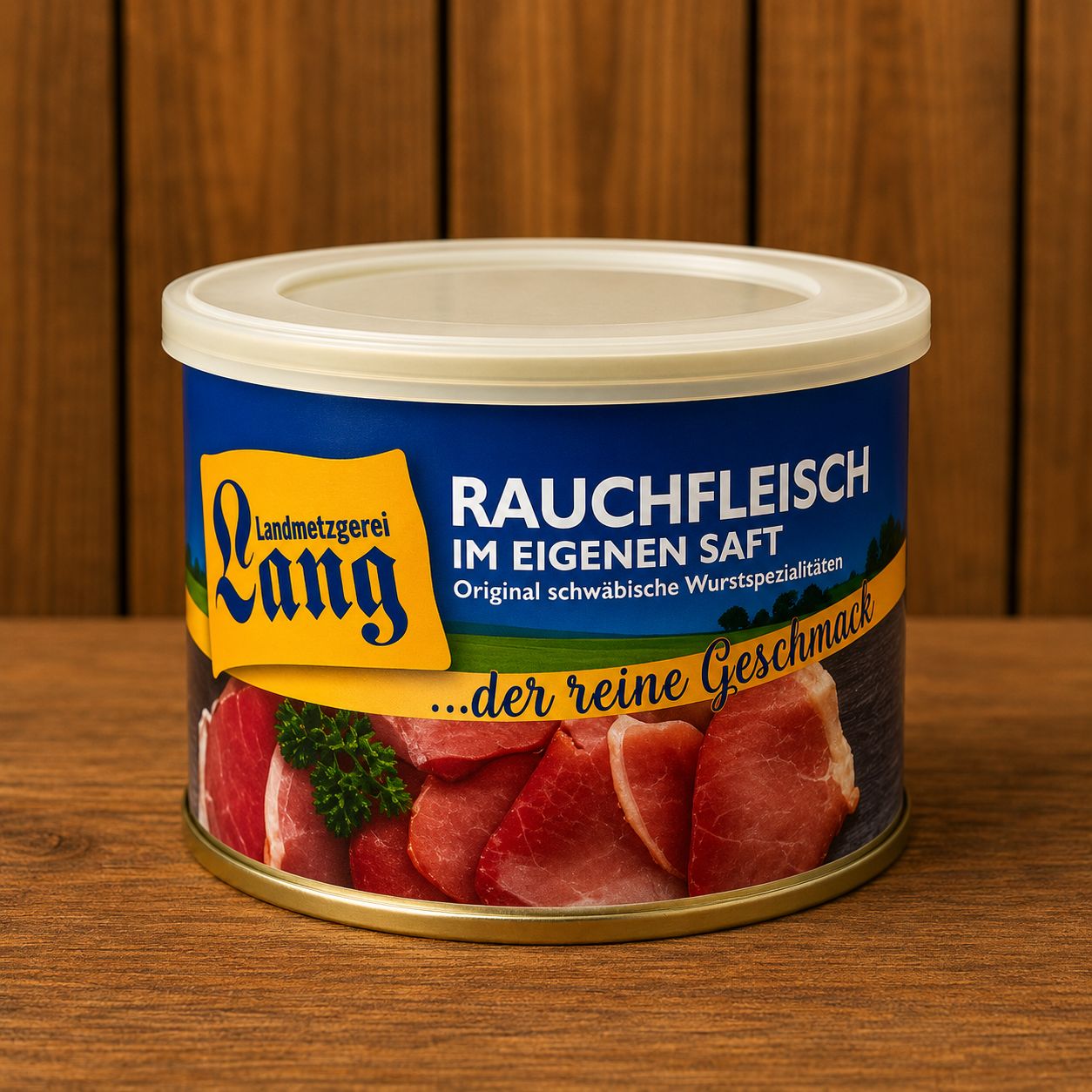 Rauchfleisch im eigenen Saft Dose 200 g – Geräucherte Spezialität von Landmetzgerei Lang ? Rauchfleisch im eigenen Saft Dose 200 g – Geräucherte Spezialität von Landmetzgerei Lang ?