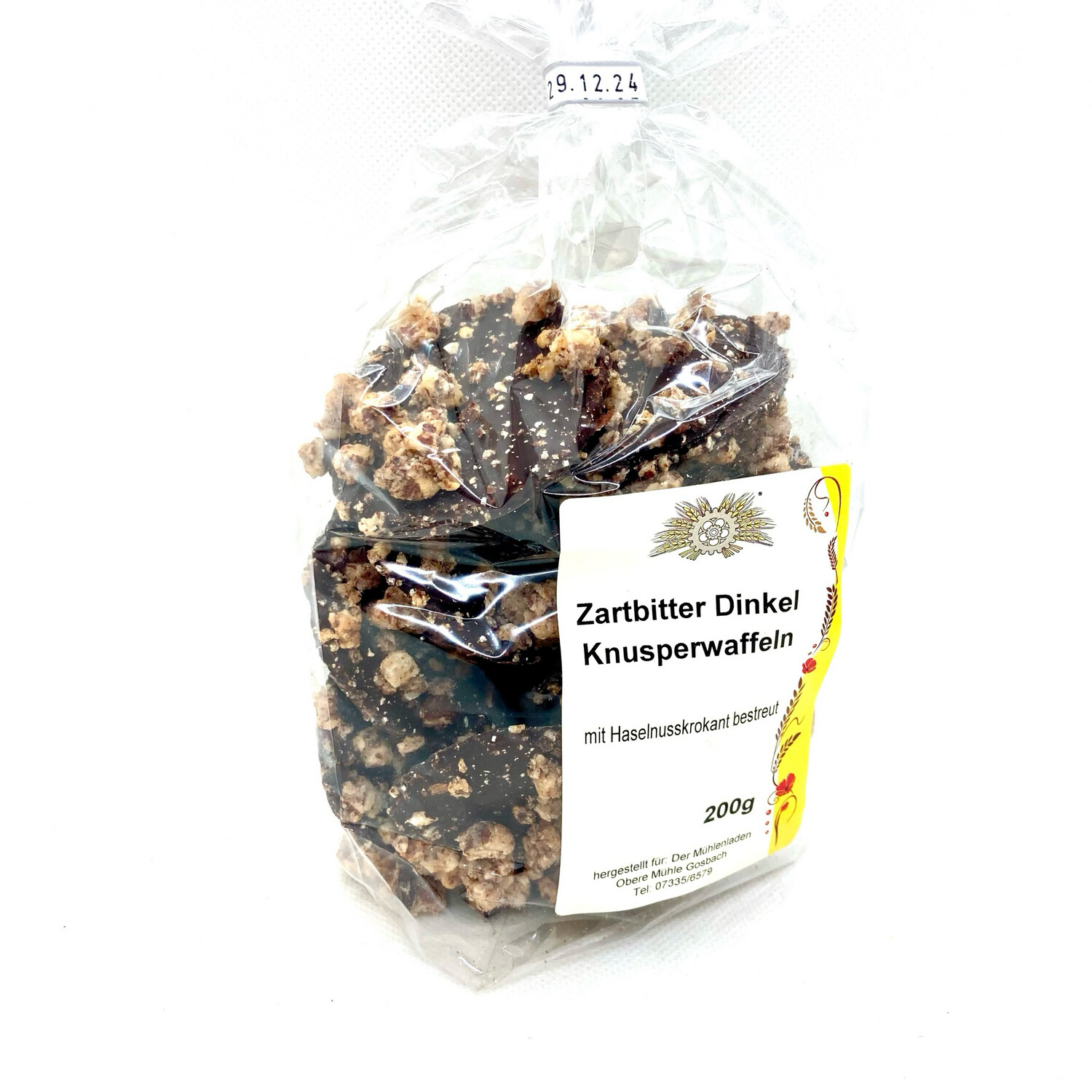 Zartbitter Dinkel Knusperwaffeln 200 g – Knusprige Dinkelwaffeln mit Zartbitterschokolade & Haselnusskrokant ? Zartbitter Dinkel Knusperwaffeln 200 g – Knusprige Dinkelwaffeln mit Zartbitterschokolade & Haselnusskrokant ?