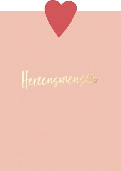 Postkarte: Herzensmensch gestanztes Herz