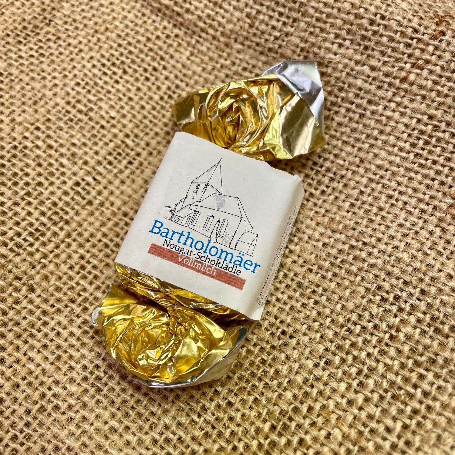 Bartholomäer Nougat-Schoklädle Vollmilch 28 g – feine BIO-Schokolade mit Bartholomäer Kirche & regionalem Charme ?⛪