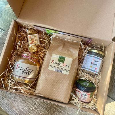 Staufer Schachtel – Best of Staufer Produkte Geschenkbox mit regionalen Spezialitäten ?