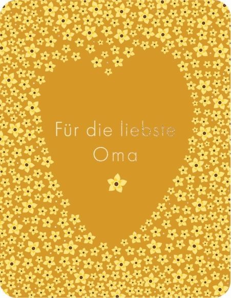 Postkarte: Für die liebste Oma - Blumen und Herz
