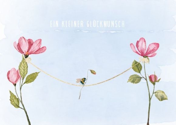 Postkarte: Ein kleiner Glückwunsch - Biene Postkarte: Ein kleiner Glückwunsch - Biene