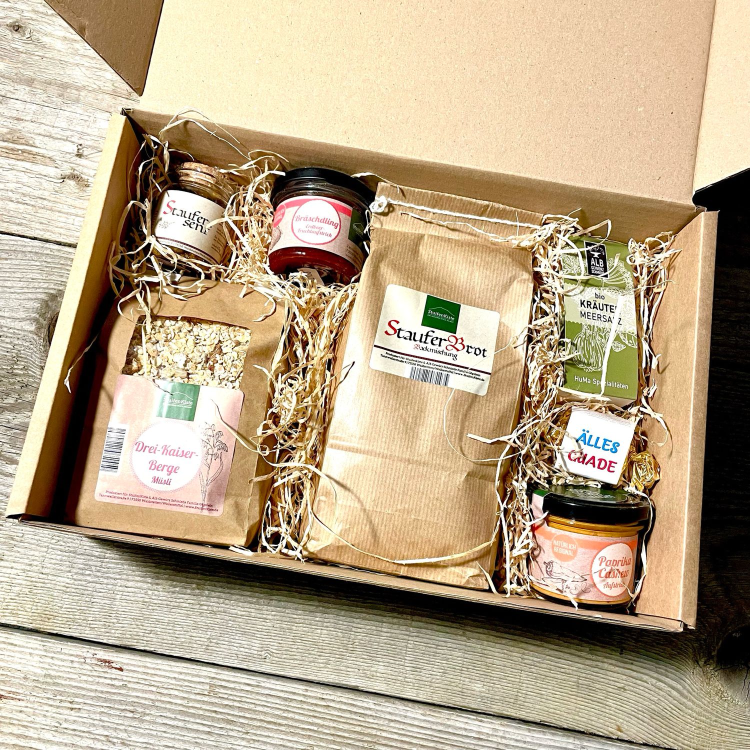 Brot & Salz Geschenkbox – Schwäbisches Einzugsgeschenk mit regionalen Spezialitäten ?