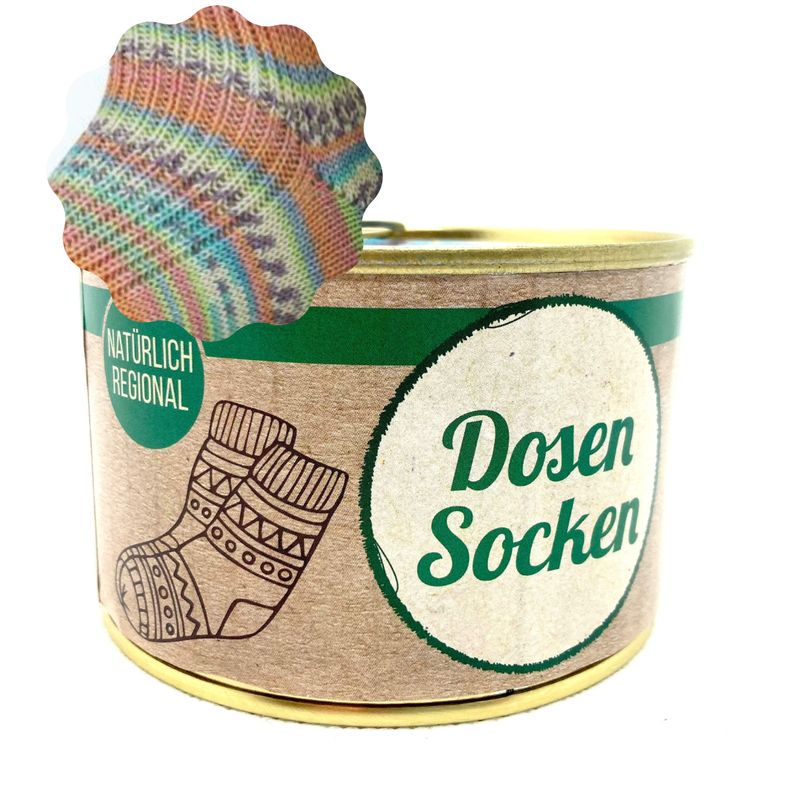 Dosen-Socken Stricksocken in der Dose Grösse 45-47 Dosen-Socken Stricksocken in der Dose Grösse 45-47
