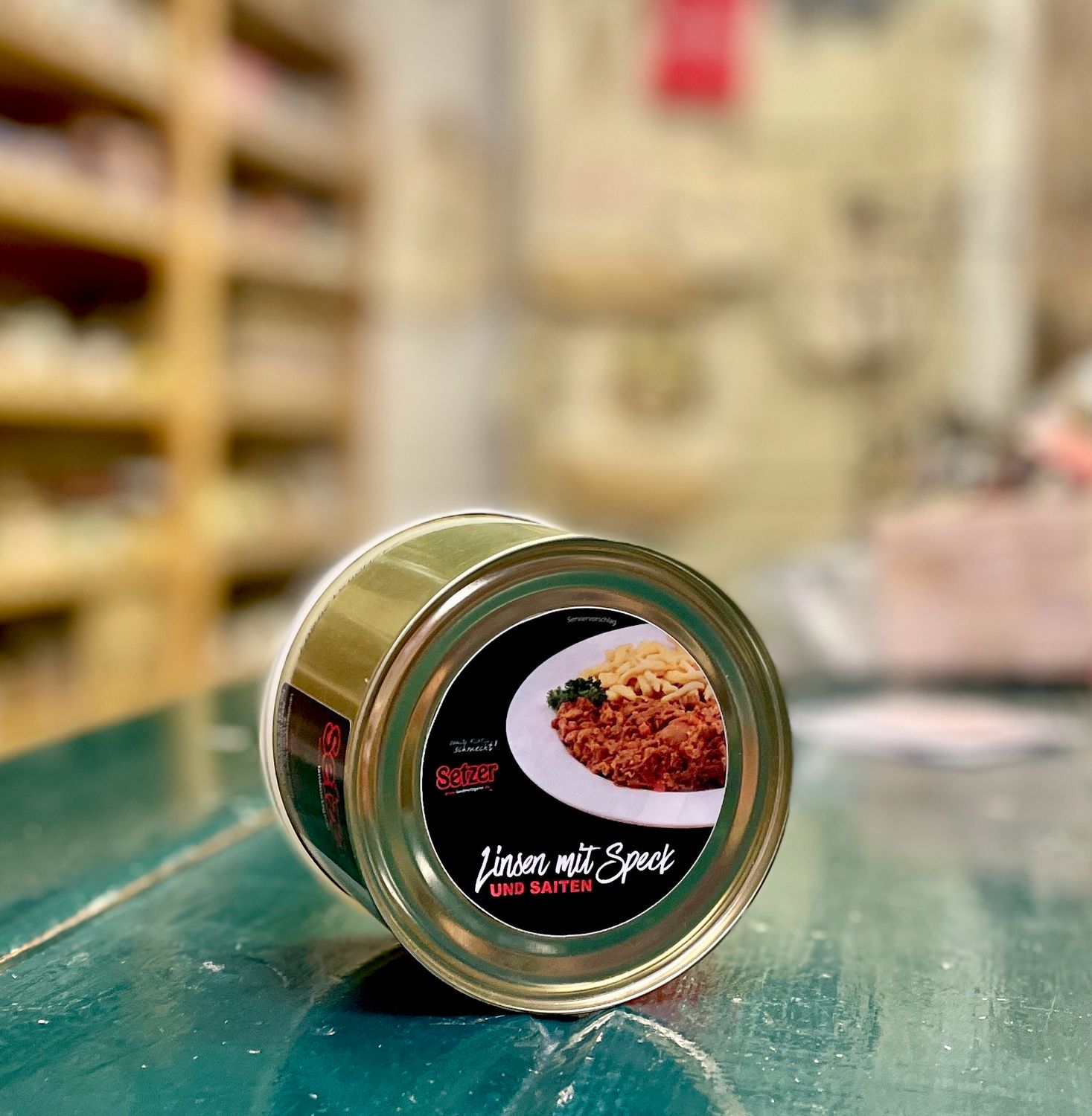 Schwäbische Linsen mit Speck und Saitenwürstchen in der Dose 400g Schwäbische Linsen mit Speck und Saitenwürstchen in der Dose 400g