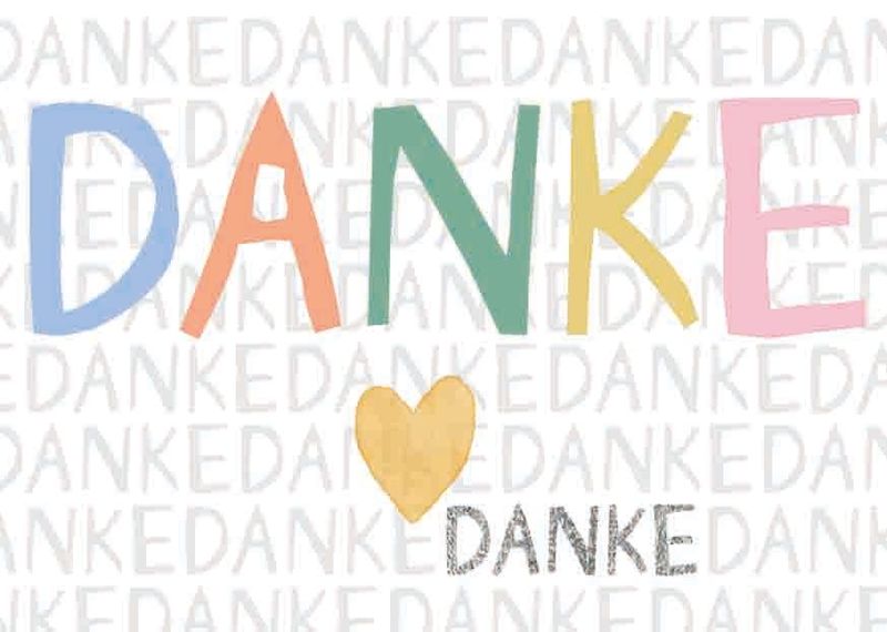 Mini-Doppelkarte: Danke - Herz Mini-Doppelkarte: Danke - Herz