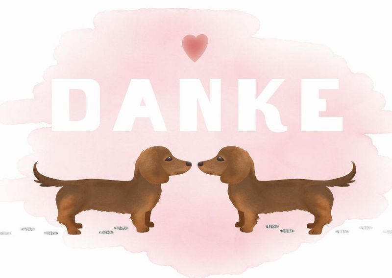 Mini-Doppelkarte: Danke - Dackel Mini-Doppelkarte: Danke - Dackel