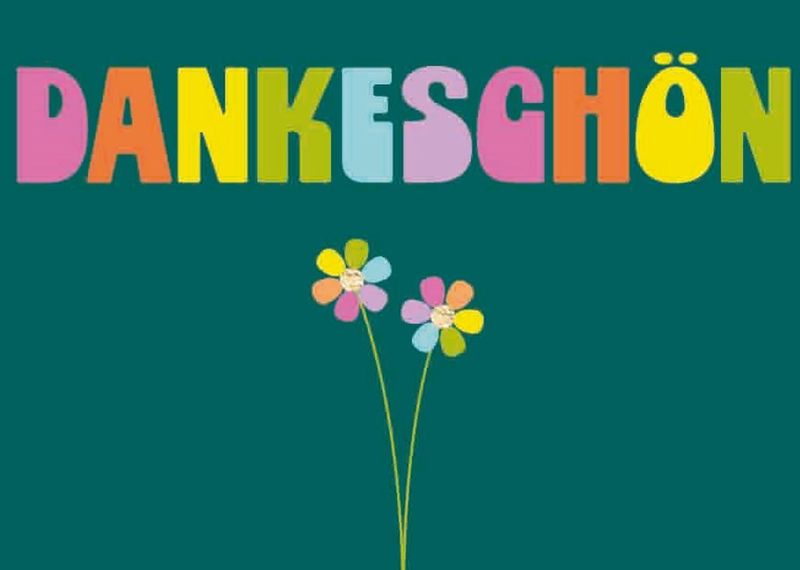 Mini-Doppelkarte: Dankeschön - Blumen Mini-Doppelkarte: Dankeschön - Blumen