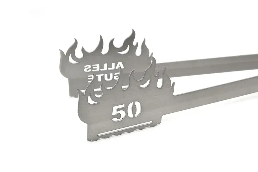 Grillzange Flamme Alles Gute 50 – Grillzange aus Edelstahl zum 50. Geburtstag ?