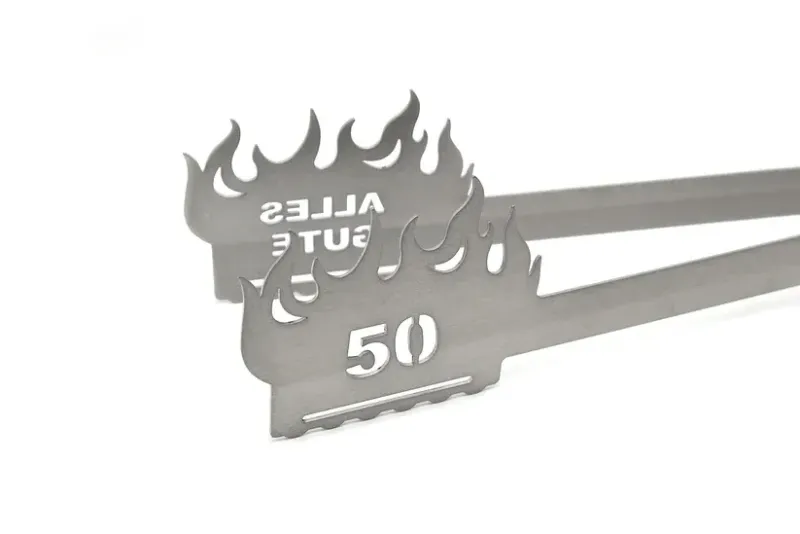Grillzange Flamme Alles Gute 50 – Grillzange aus Edelstahl zum 50. Geburtstag ? Grillzange Flamme Alles Gute 50 – Grillzange aus Edelstahl zum 50. Geburtstag ?