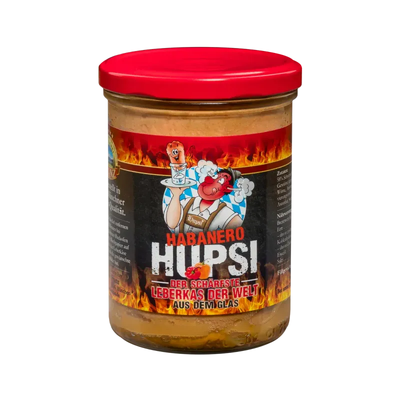 Habanero HUPSI – Scharfer Leberkäse aus dem Glas mit Habanero-Chili ?️ Habanero HUPSI – Scharfer Leberkäse aus dem Glas mit Habanero-Chili ?️