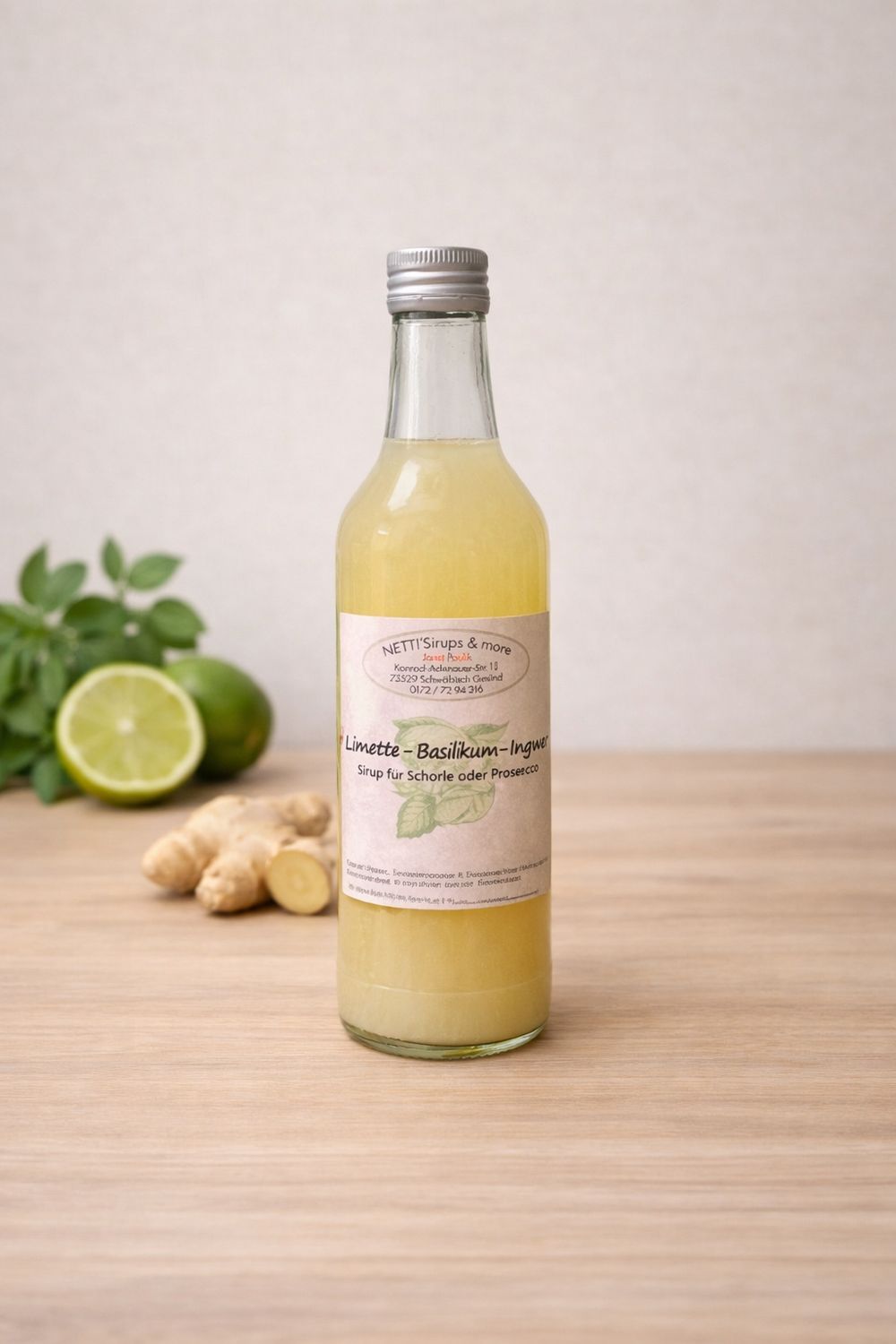 Limette-Basilikum-Ingwer Sirup 0,35l