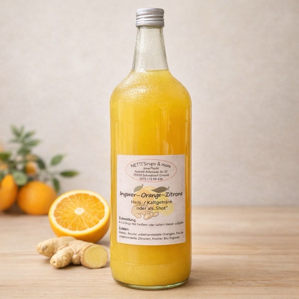 Ingwer-Orange-Zitrone Sirup "shot" 1l