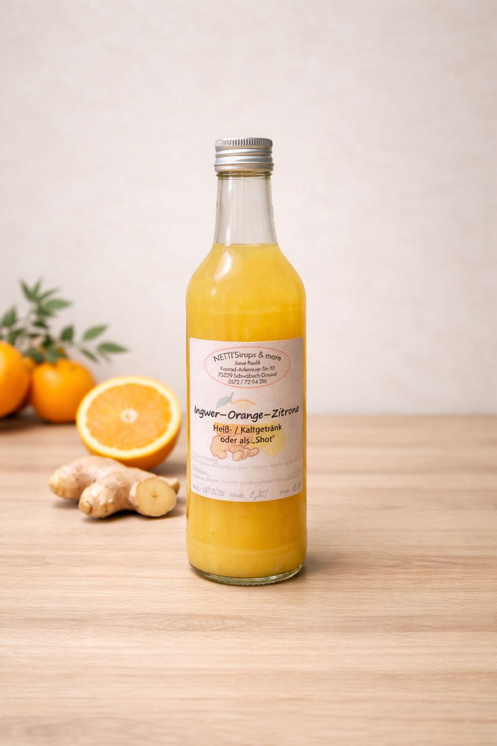 Ingwer-Orange-Zitrone Sirup "shot" 0,35l