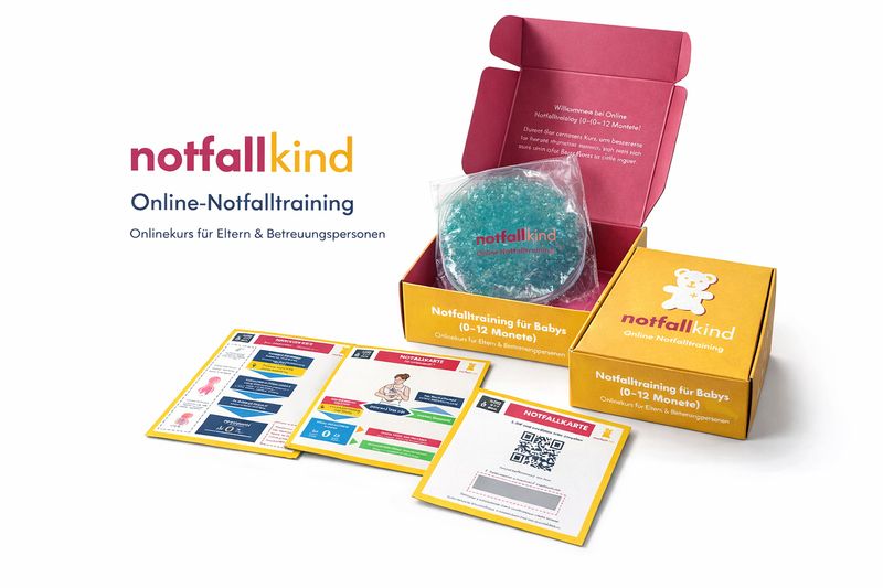 Erste Hilfe Baby Onlinekurs (0–12 Monate) – Notfalltraining für Eltern als Geschenkbox