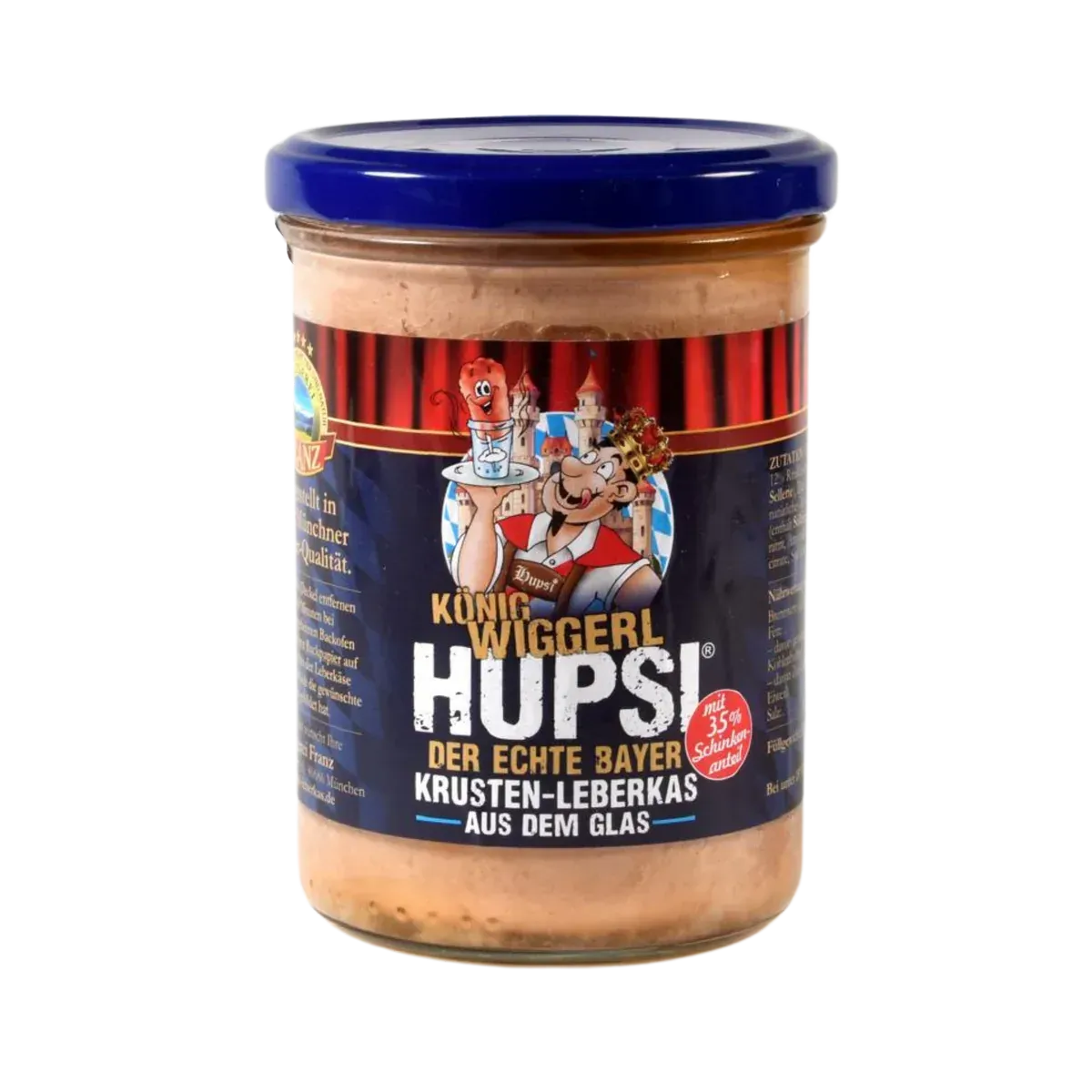 König Wiggerl Hupsi Leberkäse im Glas 380 g – Bayerischer Krusten-Leberkas – Metzgerei Franz ?