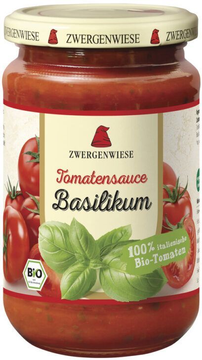 Tomatensauce Basilikum Bio 340 ml – vegane italienische Bio-Tomatensauce mit feinem Basilikum ?
