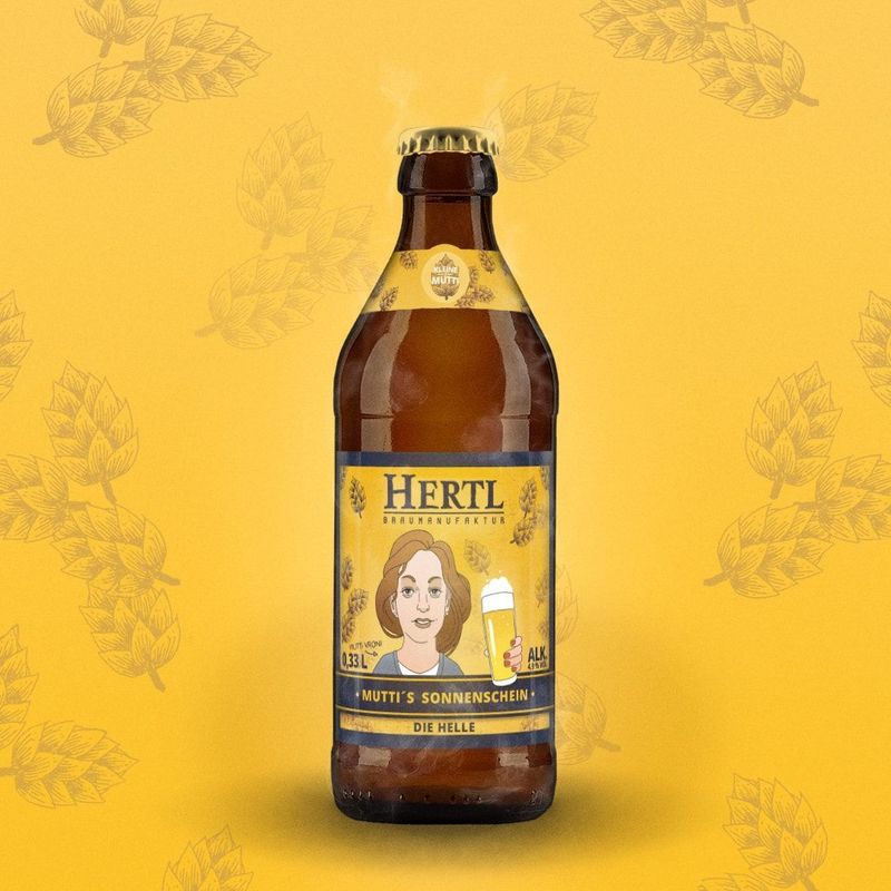 Mutti's Sonnenschein 0,33 l – Fränkisches Helles von Hertl mit 4,9 % vol. ☀️?
