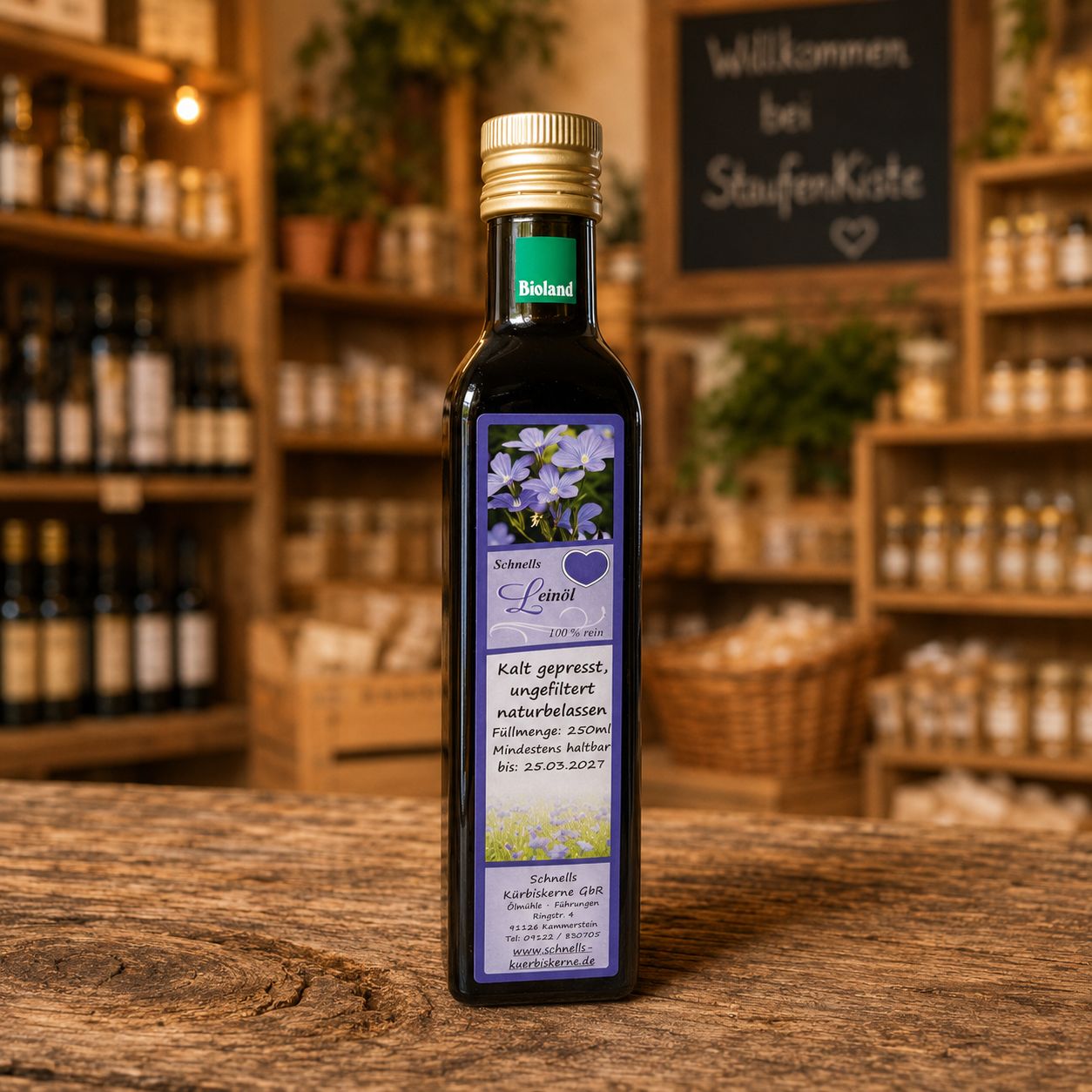 Bioland-Leinöl 250 ml – kaltgepresstes, natives Bio-Leinöl ? Bioland-Leinöl 250 ml – kaltgepresstes, natives Bio-Leinöl ?