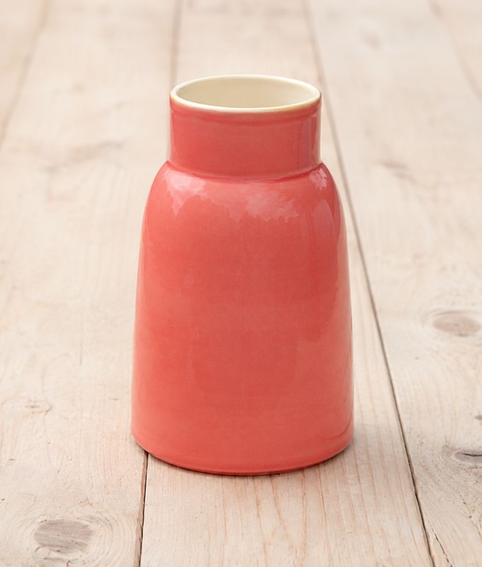Italienische Keramik Vase Himbeer Ø13 x 22 cm – Handbemalte Blumenvase ? Italienische Keramik Vase Himbeer Ø13 x 22 cm – Handbemalte Blumenvase ?