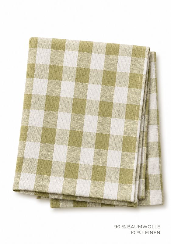 Kariertes Trockentuch olive/natur 50 x 70 cm – Baumwolle & Leinen ? Kariertes Trockentuch olive/natur 50 x 70 cm – Baumwolle & Leinen ?