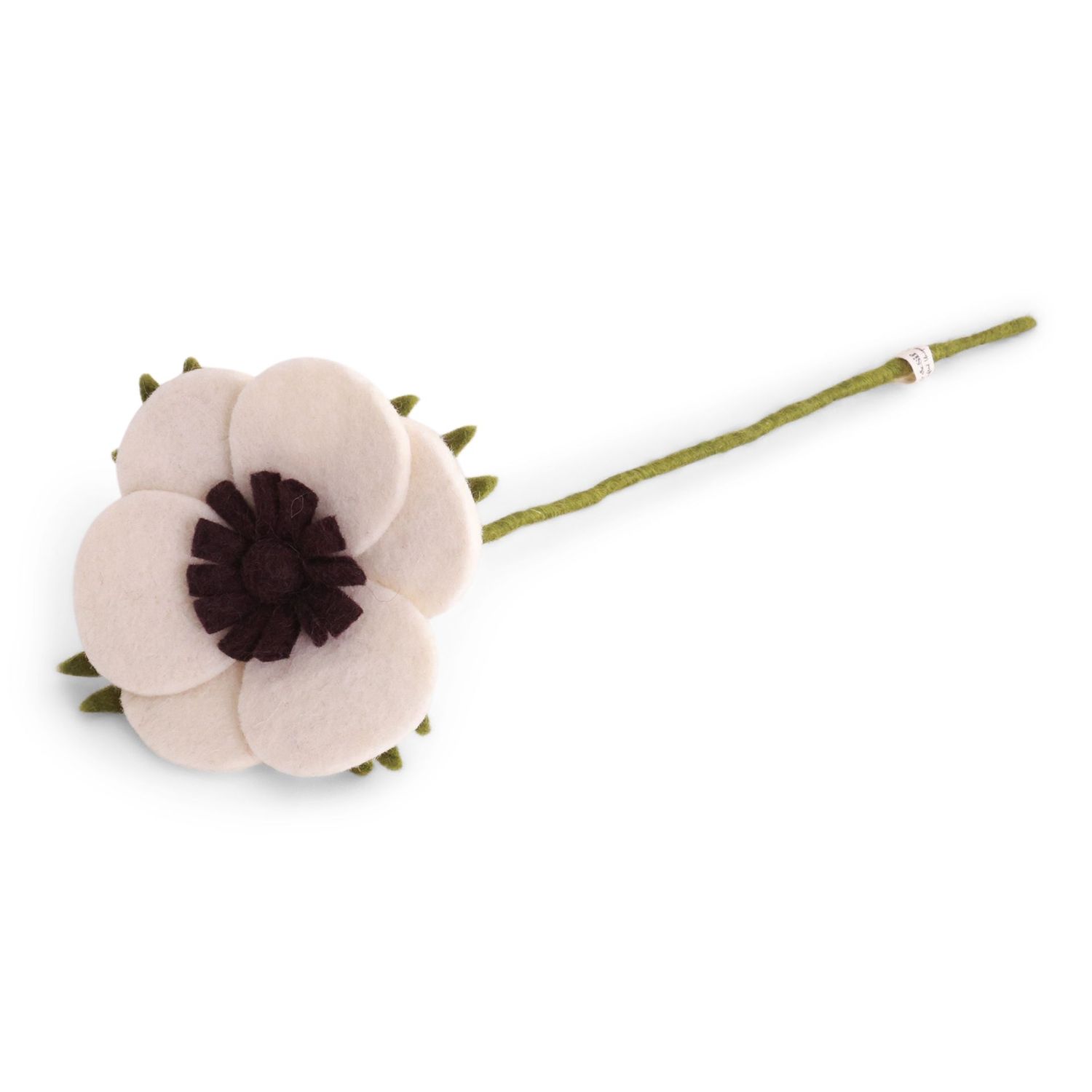 Filz Französische Anemone Weiß – Handgefertigte Deko-Blume 30 cm ? Filz Französische Anemone Weiß – Handgefertigte Deko-Blume 30 cm ?
