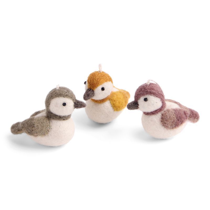 Filz Spatzen 3er Set – Handgefertigte Deko-Vögel zum Hängen ? Filz Spatzen 3er Set – Handgefertigte Deko-Vögel zum Hängen ?