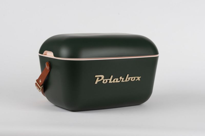 Polarbox Kühlbox 20 Liter Green Forest mit beigem Innenraum & Gold-Logo ?