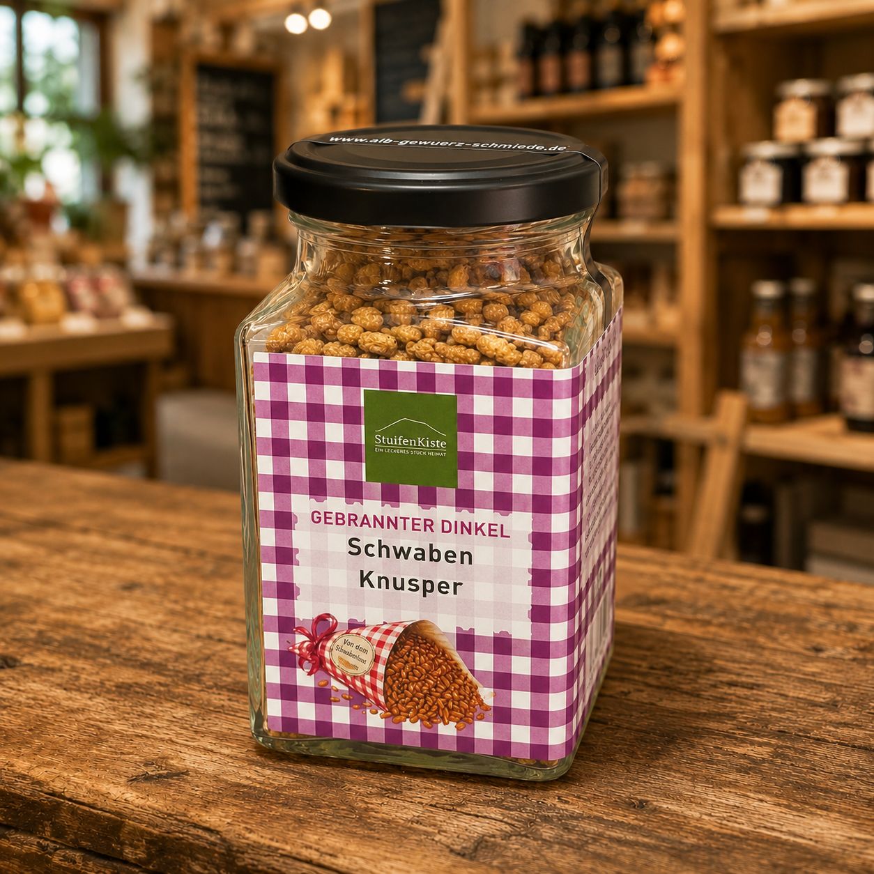 Schwaben Knusper – Gebrannter Dinkel Snack aus gerösteten Dinkelkörnern ? 115g Schwaben Knusper – Gebrannter Dinkel Snack aus gerösteten Dinkelkörnern ? 115g