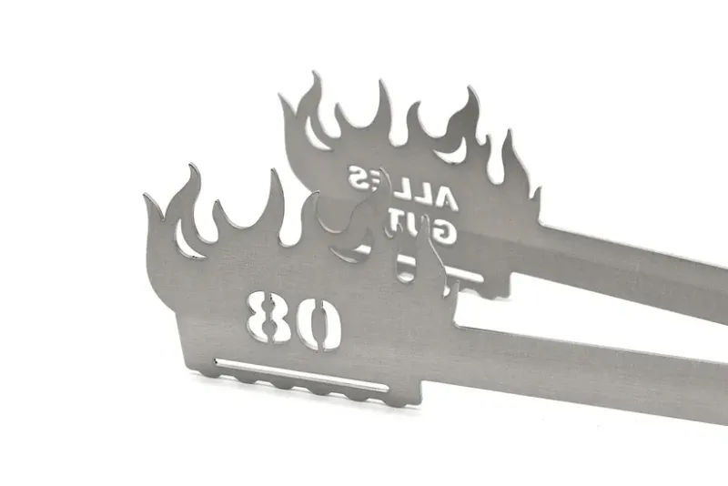Grillzange Flamme Alles Gute 80 – Edelstahl Grillzange zum 80. Geburtstag ?