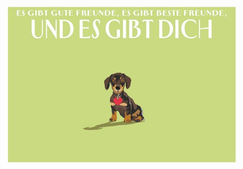 Grußkarte Es gibt Freunde, es gibt beste Freunde, und es gibt Dich – Dackel | Doppelkarte mit Recycling-Umschlag ? Grußkarte Es gibt Freunde, es gibt beste Freunde, und es gibt Dich – Dackel | Doppelkarte mit Recycling-Umschlag ?