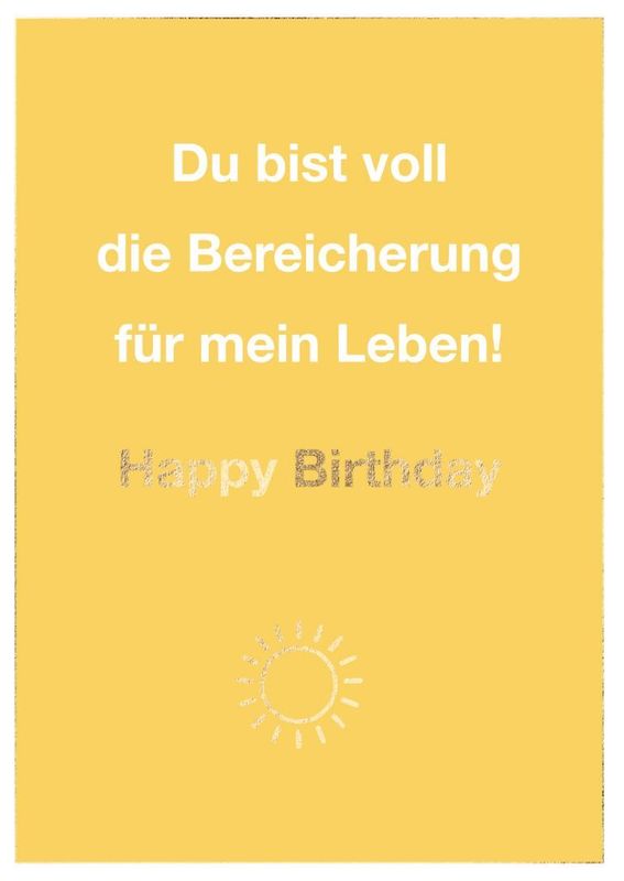 Geburtstagskarte Du bist die Bereicherung für mein Leben – Doppelkarte mit Goldfolie ?