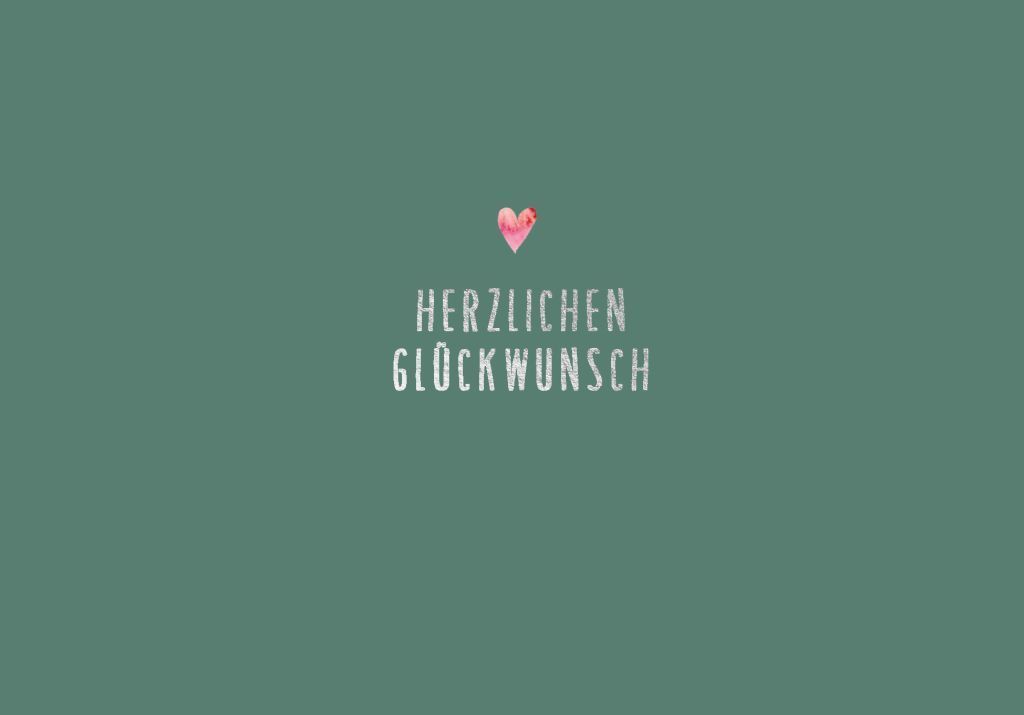 Doppelkarte: Herzlichen Glückwunsch - Kleines Herz – Glückwunschkarte B6 aus Recyclingpapier mit Silberfolie ? Doppelkarte: Herzlichen Glückwunsch - Kleines Herz – Glückwunschkarte B6 aus Recyclingpapier mit Silberfolie ?
