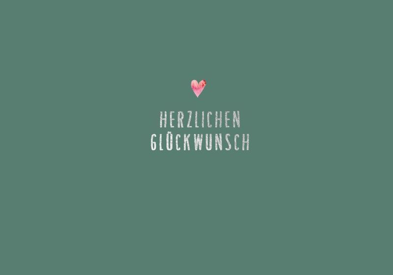 Doppelkarte: Herzlichen Glückwunsch - Kleines Herz – Glückwunschkarte B6 aus Recyclingpapier mit Silberfolie ? Doppelkarte: Herzlichen Glückwunsch - Kleines Herz – Glückwunschkarte B6 aus Recyclingpapier mit Silberfolie ?