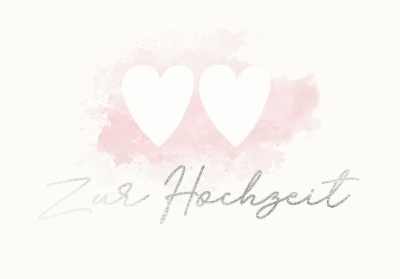 Doppelkarte: Zur Hochzeit - Zwei Herzen – Hochzeitskarte B6 aus Recyclingpapier mit Silberfolie ?