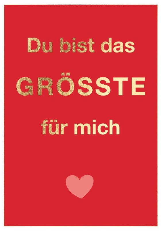 Doppelkarte Du bist das Größte für mich – liebevolle Grußkarte mit Goldfolie ❤️