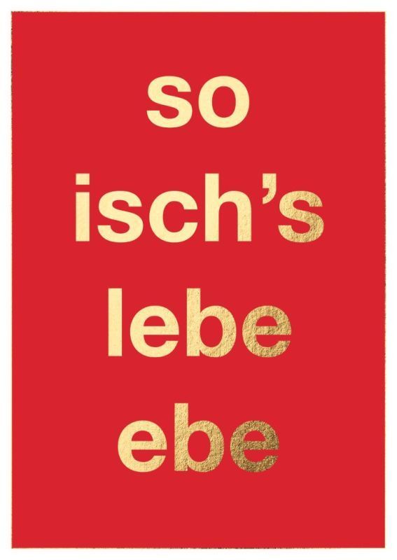 Postkarte: So isch's lebe ebe – schwäbische Spruchkarte mit Humor ❤️