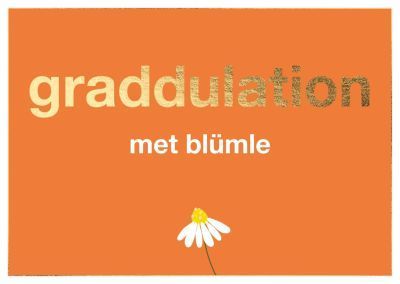 Postkarte: graddulation met blümle – schwäbische Glückwunschkarte mit Goldfolie ?