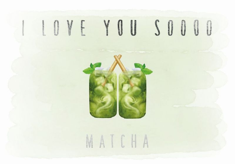 Doppelkarte: I love you soooo Matcha – Liebeskarte für Matcha-Fans ?