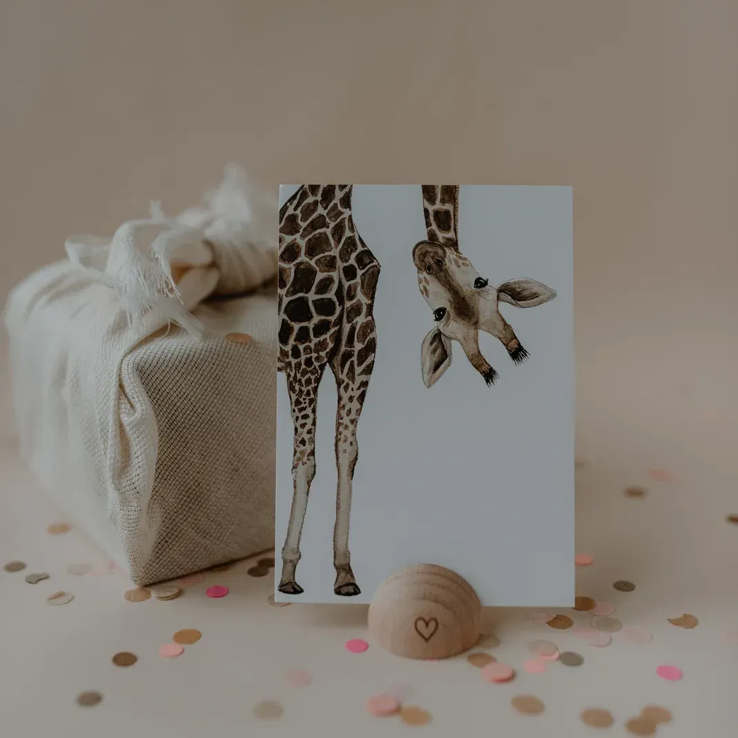 Aquarellkarte Giraffe – liebevolle Tierkarte mit Giraffenmotiv ? Aquarellkarte Giraffe – liebevolle Tierkarte mit Giraffenmotiv ?
